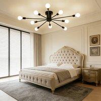 INMTFEI 10-Light Black Sputnik Ceiling Light Modern E26 Chandelier