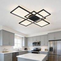 INMTFEI Black Modern Geometric LED Ceiling Light Dimmable Eye-Protection LED Light