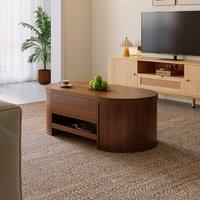 STILVORA Coffee Table with Lift-Up Top & Extendable Shelf in Brown