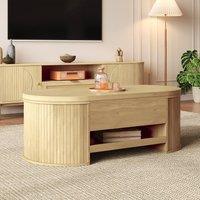 STILVORA Coffee Table with Lift-Top & Extendable Shelf in Natural