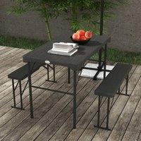 okwish Picnic Table Set for 4 with foldable steel frame in Grey