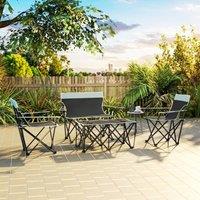 okwish Picnic Table Set with folding design grey