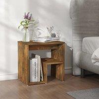 Berkfield Home Bed Cabinet Smoked Oak 40x30x40 cm Engineered Wood in Brown | Size: 40 x 30 x 40 cm