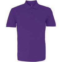 Asquith & Fox Men's Plain Short Sleeve Polo Shirt in Purple | Size: 5XL