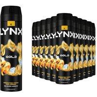 Lynx Men's Gold Body Spray XL 48-Hour HD Fragrance Deodorant, 200ml, 12 Pack in Black