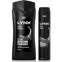 Lynx Men's 12H Refreshing Black Shower Gel 500ml with 48H Fresh Body Spray 250ml
