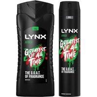 Lynx Men's 12H Refreshing Africa Shower Gel 500ml with 48H Fresh Body Spray 250ml in Black