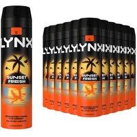 Lynx Sunset Fresh Men's Deodorant Body Spray 200ml, 12 Pack in Black