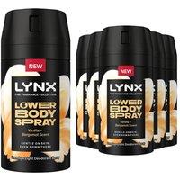 Lynx Men's Lower Body Spray Vanilla + Bergamot 72H Freshness 100ml, 6Pk | Size: 100ml