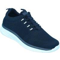 Pegasus Men's Wide Fit Slip On Trainers with Bungee Laces, Memory Foam Insoles with in Navy | Size: 7