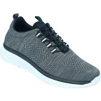 Pegasus Men's Wide Fit Slip On Trainers with Bungee Laces, Memory Foam Insoles with in Charcoal | Size: 8