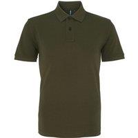 Asquith & Fox Men's Plain Short Sleeve Polo Shirt in Olive | Size: 2XL