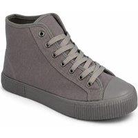 Spot On Men's High Top Canvas Lace Up Trainers in Mid Grey | Size: 7