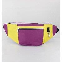 SVNX Men's Contrast Colour Block Crossbody Bag in Purple