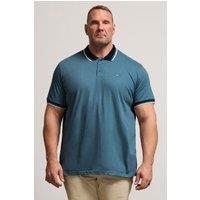 BadRhino Men's Tipped Polo Shirt in Teal | Size: 5-6XL