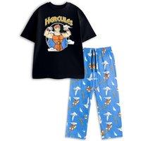 Disney Men's Hercules Short Sleeve Long Leg Pyjama Set | Black | Size: 2XL