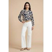 Urban Bliss Women's Zebra Shirt in Navy | Size: 10