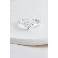 Mia Gioielli Women's Sterling Silver Highland Cow Adjustable Ring