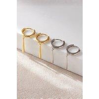 Mia Gioielli Women's Sterling Silver Water Drop Hoops 10mm in Gold