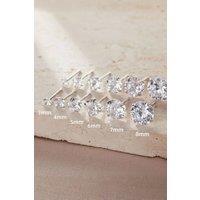 Mia Gioielli Women's Sterling Silver CZ Stacking Round Studs | Size: 3