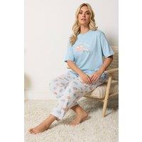 Yours Women's Pyjama Set in Baby Blue | Size: 34-36