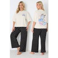 Yours Women's Short Sleeve Pyjama Set in White | Size: 34-36