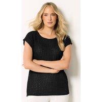 Long Tall Sally Women's Tall Textured Top in Black | Size: 10
