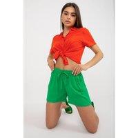 Love Lace Women's Tie Waist Shorts with Side Pockets Style 182442 in Green | Size: Medium