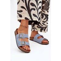 Love Lace Women's Cork Platform Sandals with Contoured Suede Insole Comfort in Blue | Size: 6.5