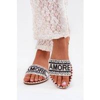 Love Lace Women's Amore Strap Flat Heel Sandals with Comfort Insole in White | Size: 4.5