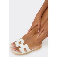 EGO Women's Faux Leather Sandals in White | Size: 9