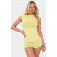 EGO Women's Sleeveless Ruched Playsuit in Lemon | Size: 8