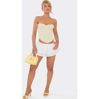 EGO Women's Tiered Floral Lace Shorts in White | Size: 10