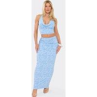 EGO Women's Mid Rise Maxi Skirt in Baby Blue | Size: 6