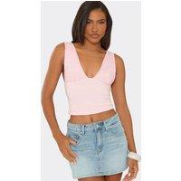 EGO Women's Sleeveless V-neck Lace Vest in Dusty Pink | Size: 10
