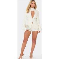 EGO Women's Tailored Mid Rise Shorts in Cream | Size: 8
