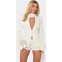 EGO Women's Tailored Long Sleeve Blazer in Cream | Size: 10