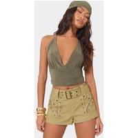 EGO Women's Mid Rise Shorts in Green | Size: 6