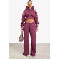 EGO Women's Long Sleeve Cropped Hoodie in Purple | Size: 16