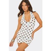 EGO Women's Sleeveless Polka Dot Mini Dress in Duck Egg Blue | Size: 6