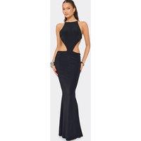 EGO Women's Sleeveless Halter Neck Open Back Maxi Dress in Black | Size: 8