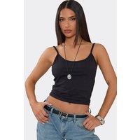 EGO Women's Strappy Scoop Neck Vest in Black | Size: 8