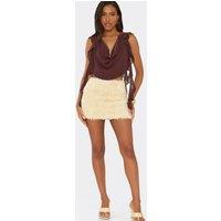 EGO Women's Textured Mini Skirt in Lemon | Size: 10