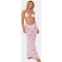 EGO Women's Floral Maxi Skirt in Dusty Pink | Size: 6