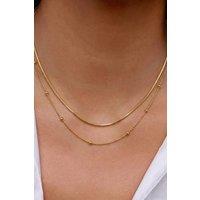 Serla Women's Gold Plated Bubble Layered Necklace