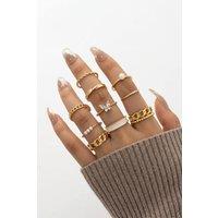 Serla Women's 10pc Gold Fashion Ring Set