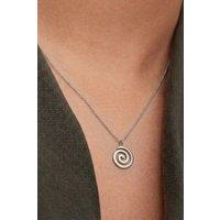 Serla Women's Silver Swirl Pendant Necklace