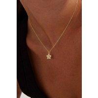Serla Women's Gold Plated Star Diamond Necklace