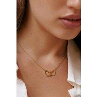 Serla Women's Gold Plated Heart Link Pendant Necklace