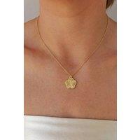 Serla Women's Gold Plated Flower Pendant Necklace